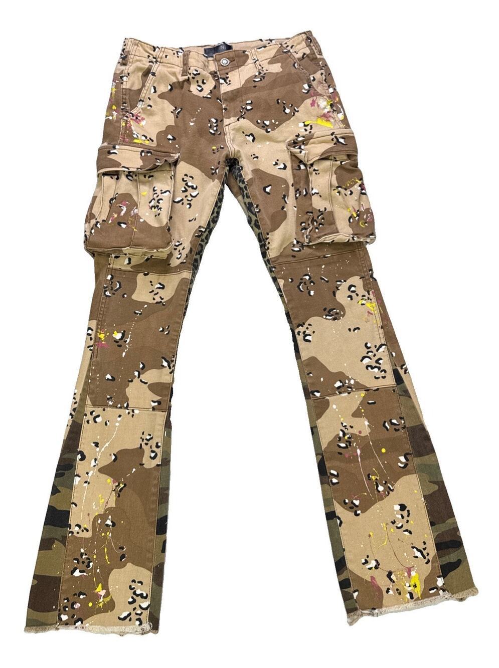 Tulones Currency Collectors Desert Camo Cargo Pants 32 Paint Splatter Streetwear
